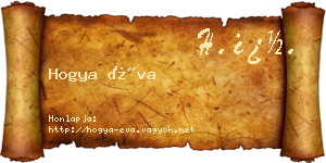 Hogya Éva névjegykártya